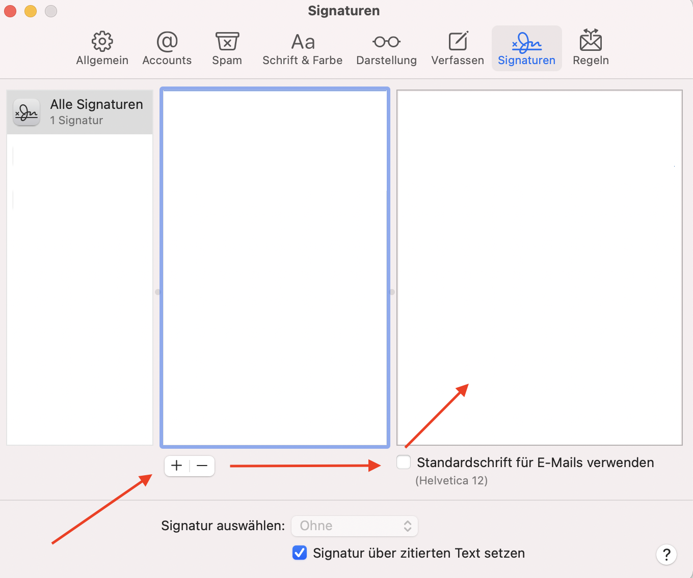 Einfügen Signatur in Apple Mail