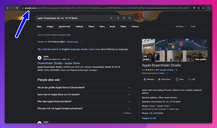 Google Business Profile Link Example