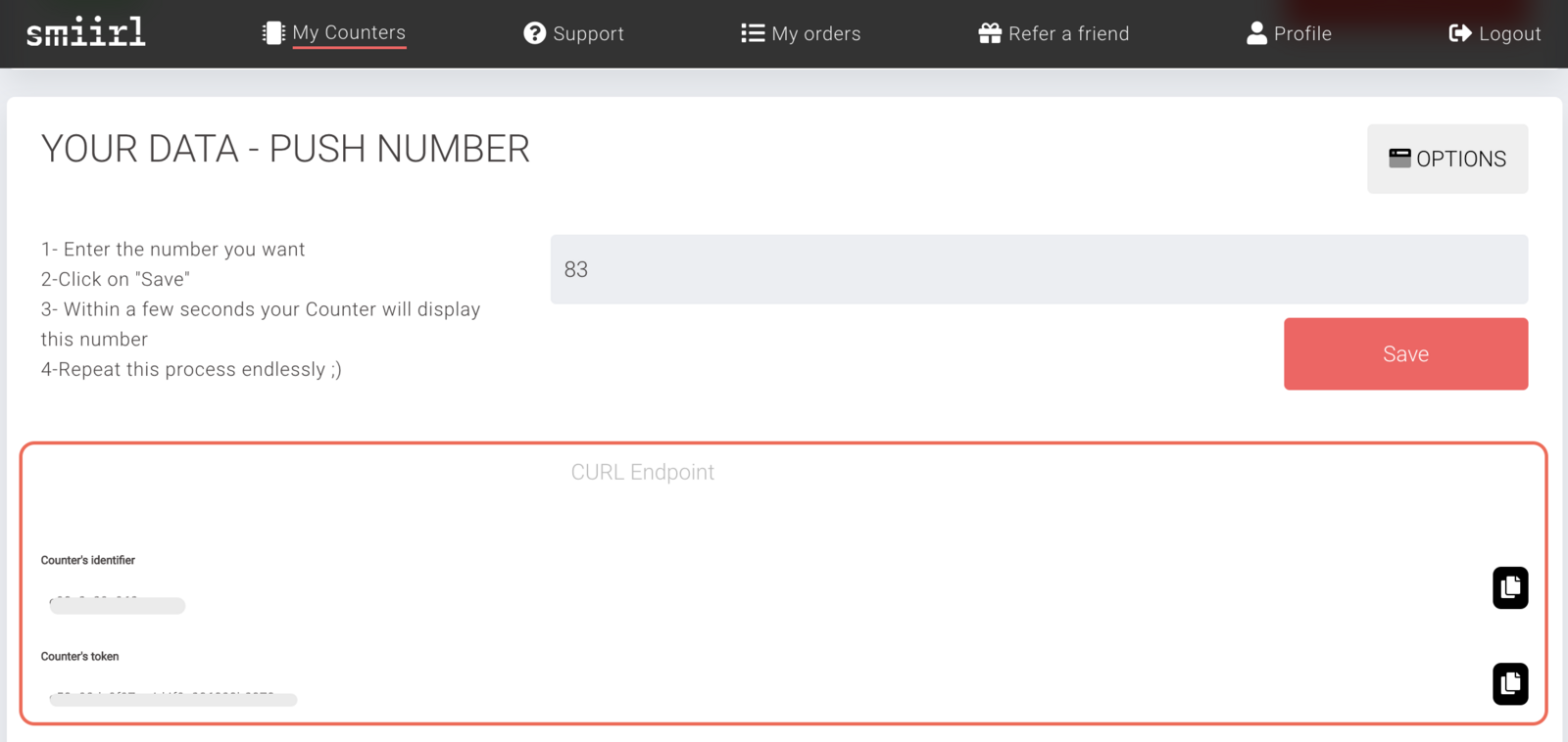 "Curl Endpoint" --> Get token and identifier